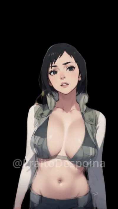 Shizune bouncing her balcony!