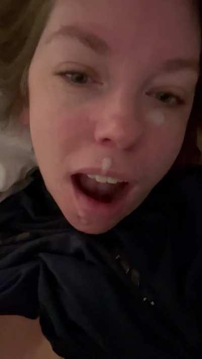 Oops, let my friend cum all over my face! Hope my husband doesn’t mind