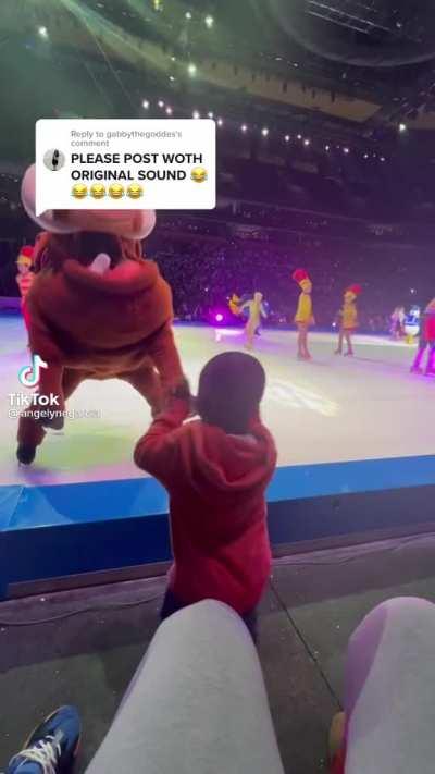 Poor kid's never gonna be able to see Disney on ice again