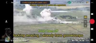 Russian lone tank faces 8 Ukrainian vehicles, wins [subtitled]