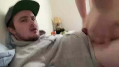 Making Him Premature Cum Right Into His Own Mouth from an Assjob