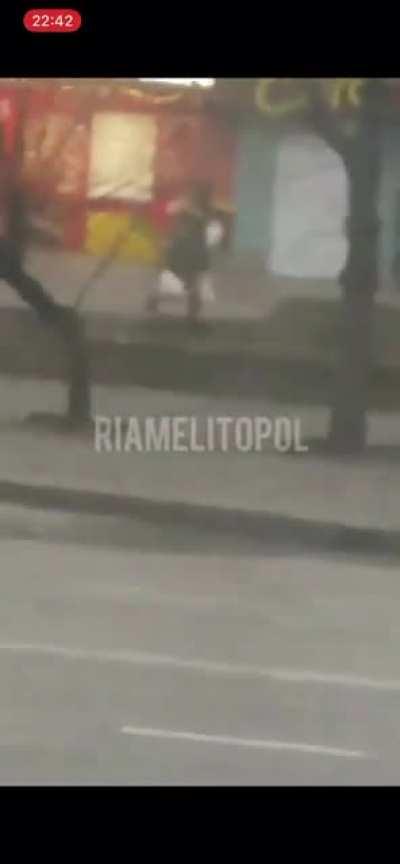 Melitopol, Ukraine. Russian invaders looting grocery store.