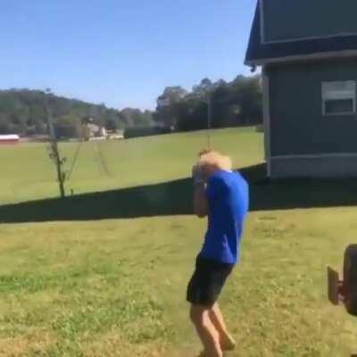 He learned about recoil and gun safety the hard way