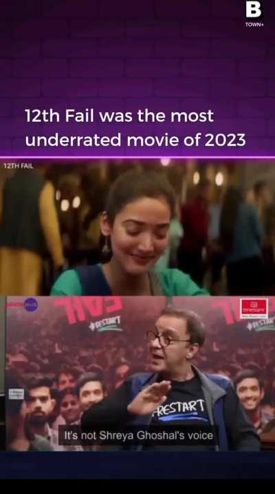 12th Fail is such an underrated movie. It didn't get the paid trends and promotion on social media like Archies, Dunki or Animal. Bollywood should make more such movies