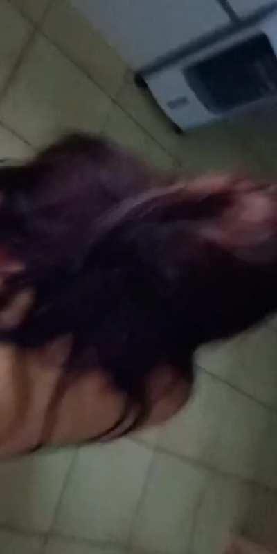 White slut is taking an Arab Cock on the floor