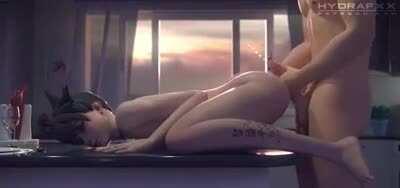 Tracer fucked in the kitchen Version 2 + POV (HydraFXX) [Overwatch]