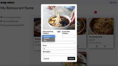 I created a site that allows restaurants to upload menu items and generate a unique QR code for customers to view their menu.