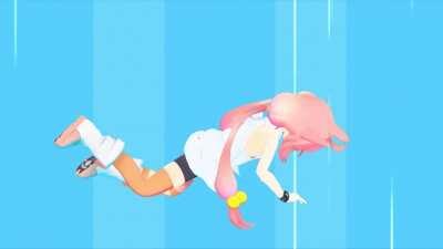 Hinata's intro for her Fall Guys gameplay