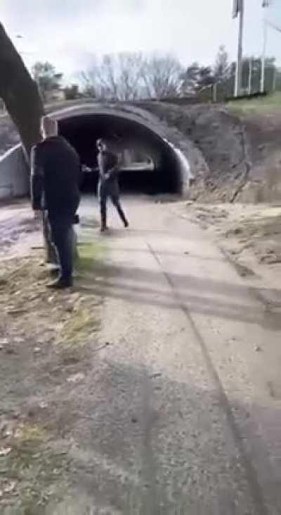 Fireworks in a tunnel create a shockwave