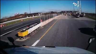 Just going to casually drive in front of a semi to dodge tolls