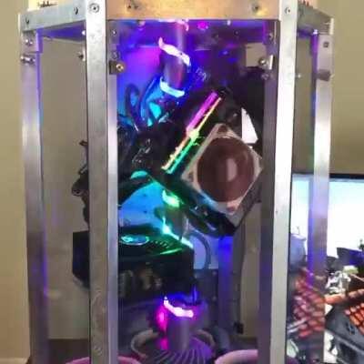 Glass tower rotating PC