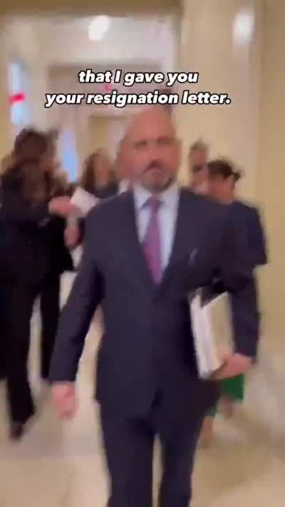 Chicago congresswoman Delia Ramirez hands Kristi Noem a letter of resignation and encourages her to use it