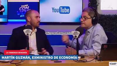 El ex ministro de economia Guzmán excusandose ante un medico.