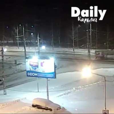 Subaru going 100+ km/h t-bones a trolleybus. No deaths or serious injuries. (Aftermath in the comments)