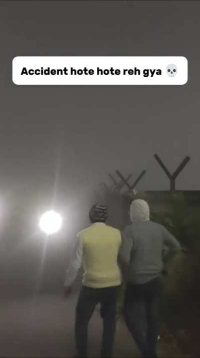 Walking in heavy fog