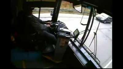 Bus driver fell asleep at the wheel, plowed through traffic