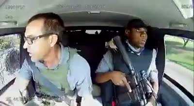 Armored car transport driver evades armed robbers as they're fired upon on the highway