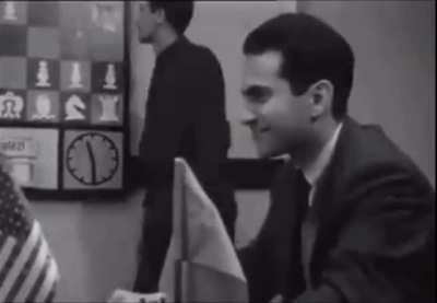 Tal trolling young Bobby Fischer by playing Sicilian instead of Caro Kann (Candidates 1959)
