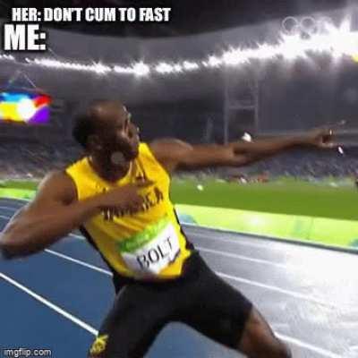 I’m like the Usain Bolt of cumming