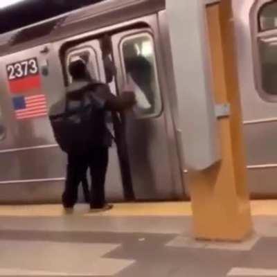 spitting at the subway