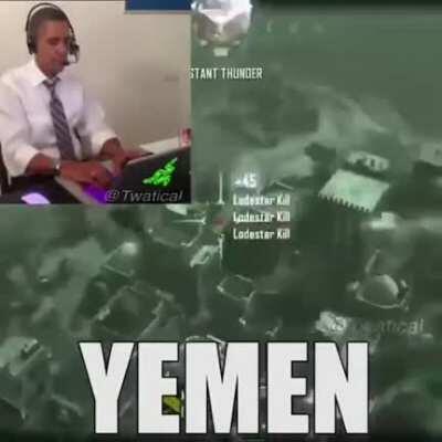 President Obama playing video games during Christmas holidays 2015