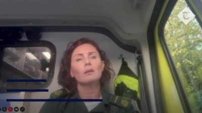 An idiot repeatedly blocks and slows down an ambulance