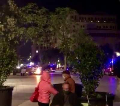 A true stoic, playing on amidst the chaos of modern existence.