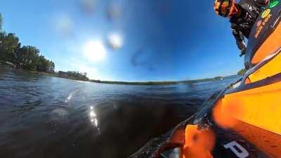 Snowmobile Watercross qualifier, Lake Ely MN, 1st place