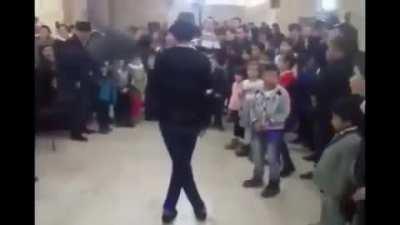 Guy tries to do a backflip during a show