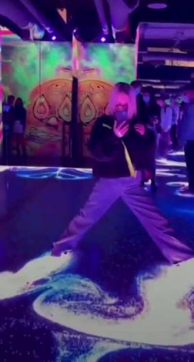 Every touch lights up the floor.