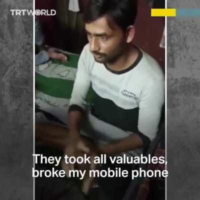 Islamophobia in India. Poor Muslim bangle seller brutally thrashed beaten by hindutva terrorists in Indore for his Muslim identity. His bangles, mobile and money looted. FYI India is a