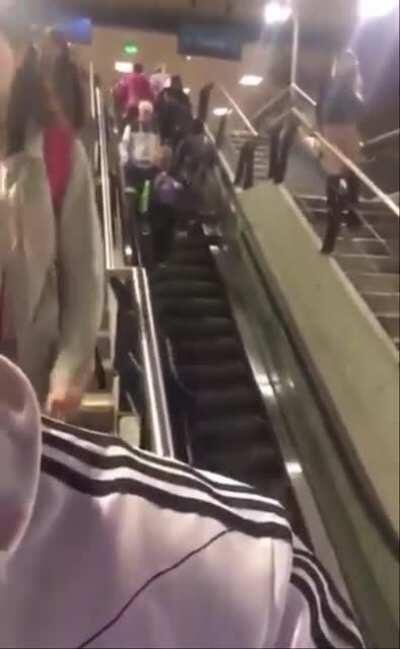 Guess how long they can go down that elevator