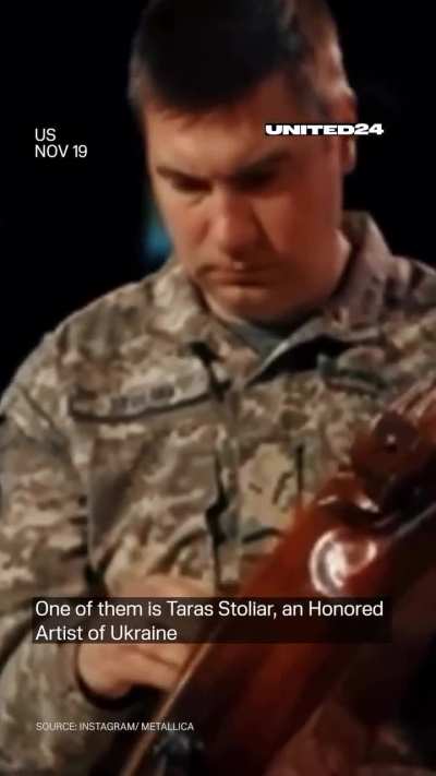 A Ukrainian active-duty soldier, member of the Cultural Forces performs “Nothing Else Matters” on a Ukrainian traditional instrument called bandura wins over Metallica’s James Hetfield