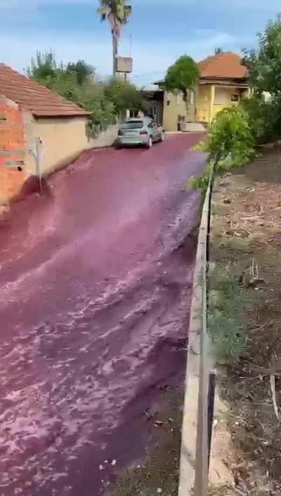 This is what happens when two large wine containers break.