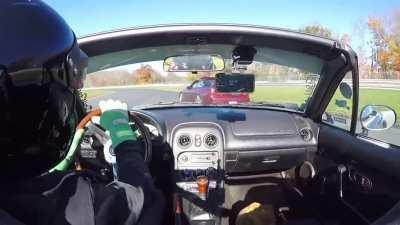 Made a mistake, contact, small crash.