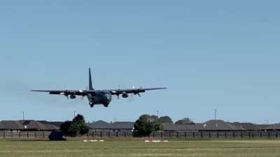 RNZAF C-130H Landing on the Grounds of the Air Force Museum of New Zealand, Where It Will Spend the Rest of Its Life