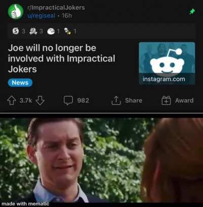 How the announcement had all of us feeling last night :(