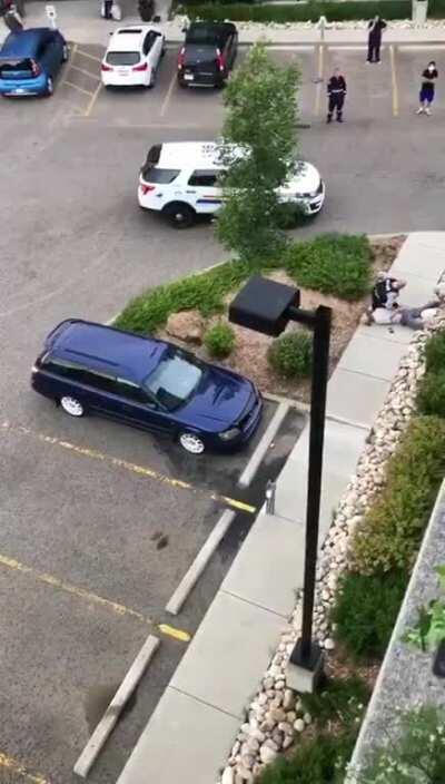 Alberta police making public freakout. Assaults old man who isn't resisting at all.