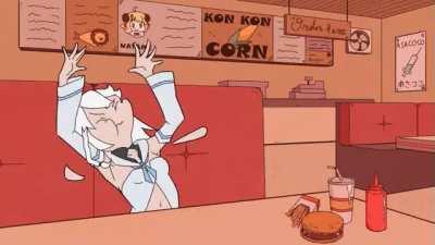 Fan animation of Fubuki eating a burger