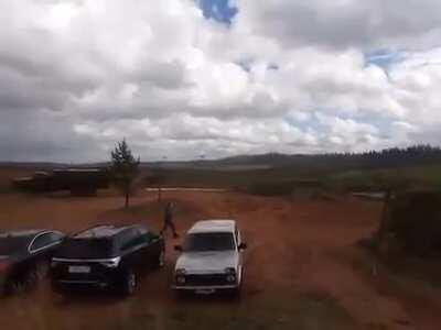 Russian Helicopter accidentally fires during a flight