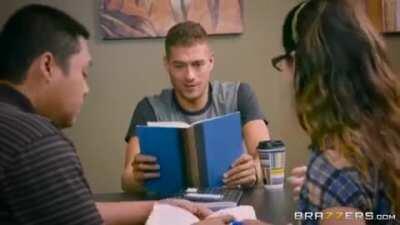 Sneaky Carter Cruise Gives Student A Secret BJ Under The Table