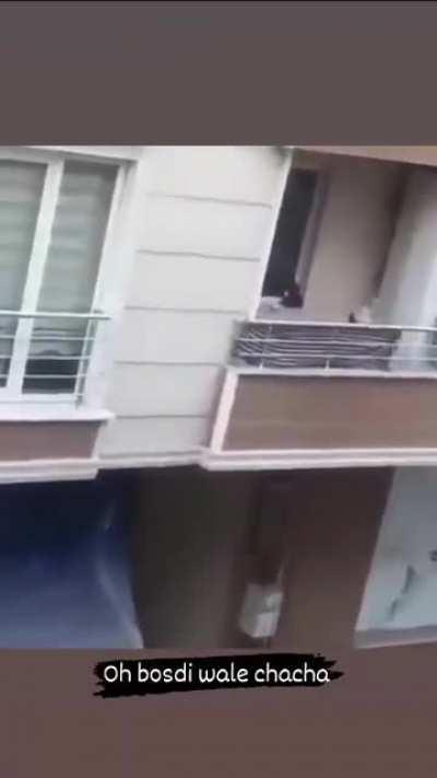 WCGW... It is just an angry man yelling from the balcony...