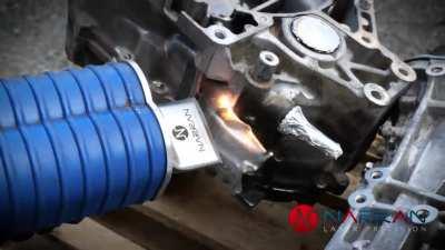 Engine laser cleaning with 500W power. [Allow me to inform you that it's Wednesday my power washing dudes]