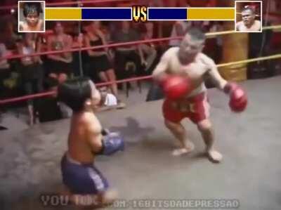 Filmaram o coelho numa rinha de anões