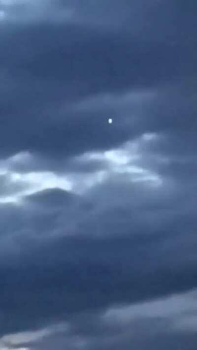 UFO blinks out then reappears in a different position, Austria