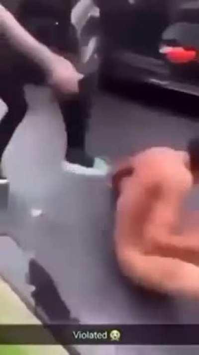 Man gets stripped of his clothes and beat up on the streets.
