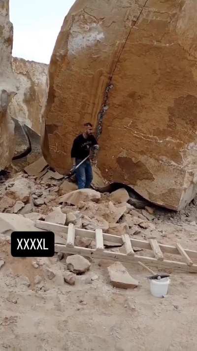 Breaking of giant rock