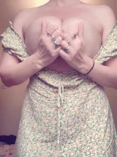 Excited by how big my tits are!