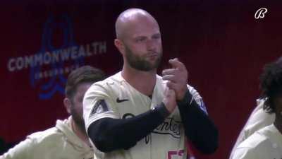 Christian Walker gets ejected from the dugout for clapping