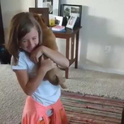 Kids reactions seeing their pets for the first time